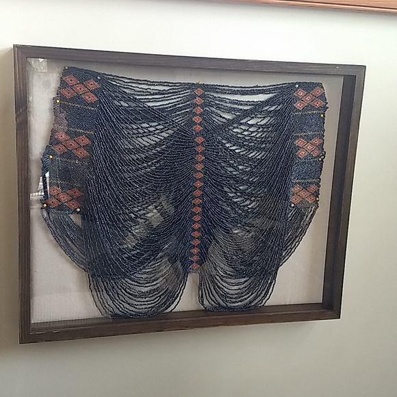 VINTAGE BEADED NECKLACE/SHALL COLOR BLUE - Picture 4 of 11